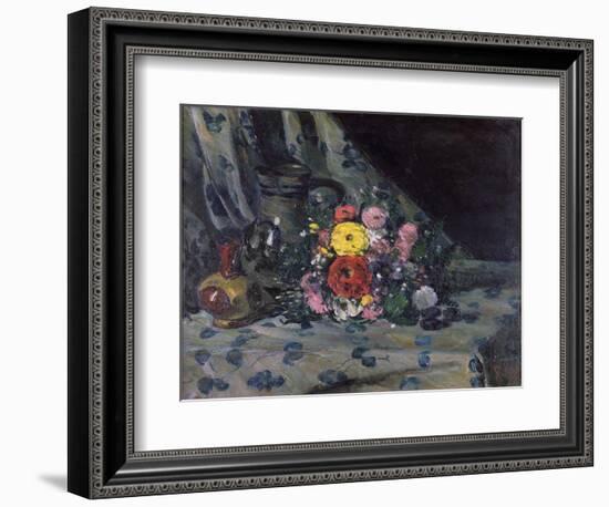 Bouquet of Yellow Dahlias, C.1873-Paul Cézanne-Framed Giclee Print