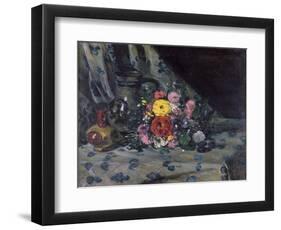 Bouquet of Yellow Dahlias, C.1873-Paul Cézanne-Framed Premium Giclee Print