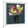 Bouquet on Teal II-Jennifer Goldberger-Framed Art Print