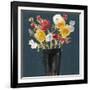 Bouquet on Teal II-Jennifer Goldberger-Framed Art Print