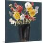 Bouquet on Teal II-Jennifer Goldberger-Mounted Art Print