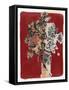 Bouquet Red Background-Maria Pietri Lalor-Framed Stretched Canvas