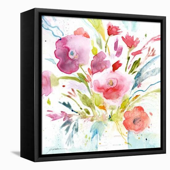 Bouquet with Magenta-Sheila Golden-Framed Stretched Canvas