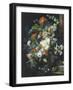 Bouquets of Flowers on a Black Background-Jan van Huysum-Framed Giclee Print