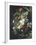 Bouquets of Flowers on a Black Background-Jan van Huysum-Framed Giclee Print