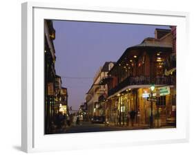 Bourbon Street in the Evening, New Orleans, Louisiana, USA-Charles Bowman-Framed Photographic Print