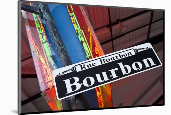 Bourbon Street Sign NewOrleans-null-Mounted Art Print