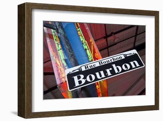 Bourbon Street Sign NewOrleans-null-Framed Art Print