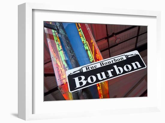 Bourbon Street Sign NewOrleans-null-Framed Art Print