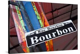 Bourbon Street Sign NewOrleans-null-Stretched Canvas