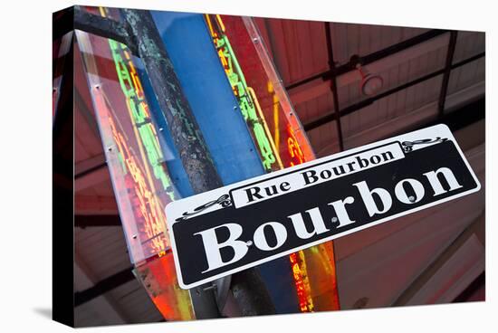 Bourbon Street Sign NewOrleans-null-Stretched Canvas