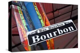 Bourbon Street Sign NewOrleans-null-Stretched Canvas