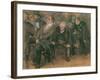 Bourgeois Germans in a Public Meeting, 1849-Adolph Friedrich Erdmann von Menzel-Framed Giclee Print