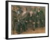 Bourgeois Germans in a Public Meeting, 1849-Adolph Friedrich Erdmann von Menzel-Framed Giclee Print