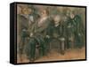 Bourgeois Germans in a Public Meeting, 1849-Adolph Friedrich Erdmann von Menzel-Framed Stretched Canvas