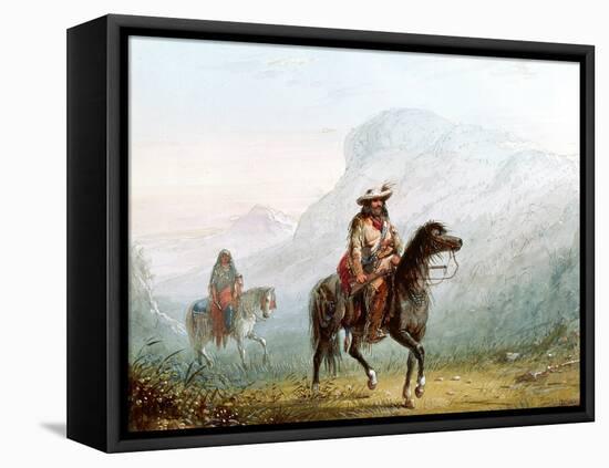 Bourgeois Walker and His Squaw, 1837-Alfred Jacob Miller-Framed Stretched Canvas