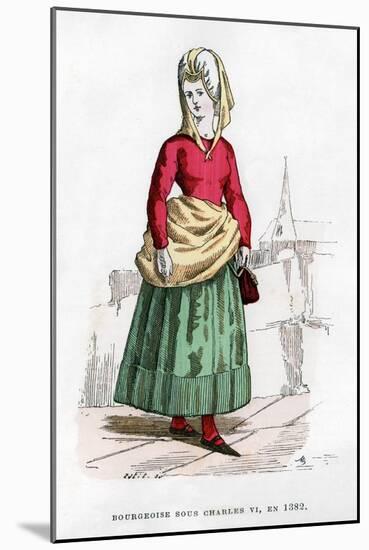 Bourgeoise in Costume of the Time of Charles VI of France, 1382 (1882-188)-Petit-Mounted Giclee Print