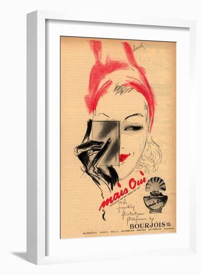 Bourjois, Mais Oui Womens, USA, 1940-null-Framed Giclee Print