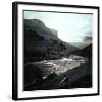 Bourne Gorges (Isère, France) and the Cournouse Massif, Circa 1890-1895-Leon, Levy et Fils-Framed Photographic Print