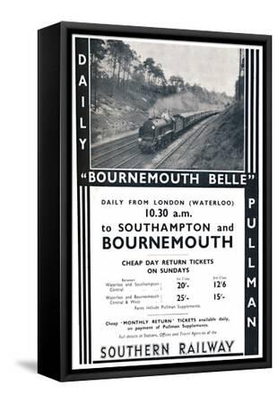 1936 Bournemouth Belle Southern Rail A3 A2 Print 