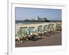 Bournemouth East Beach, Deck Chairs and Pier, Dorset, England, United Kingdom, Europe-Rainford Roy-Framed Photographic Print