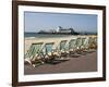 Bournemouth East Beach, Deck Chairs and Pier, Dorset, England, United Kingdom, Europe-Rainford Roy-Framed Photographic Print