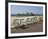 Bournemouth East Beach, Deck Chairs and Pier, Dorset, England, United Kingdom, Europe-Rainford Roy-Framed Photographic Print