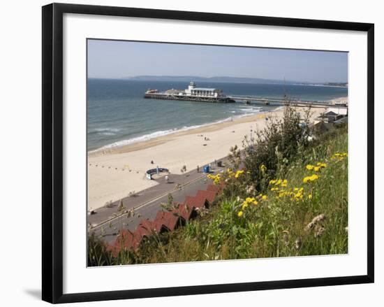 Bournemouth Pier and Beach, Poole Bay, Dorset, England, United Kingdom, Europe-Rainford Roy-Framed Photographic Print