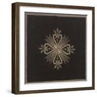 Bourse à soufflet en damas noir brodé argent-null-Framed Giclee Print