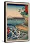 Boushu Hota No Kaigan-Utagawa Hiroshige-Framed Stretched Canvas