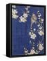 Bouvreuil et cerisier pleureur en fleur-Katsushika Hokusai-Framed Stretched Canvas