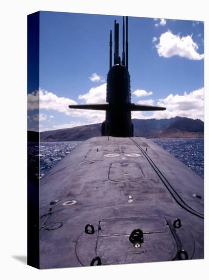 Bow and Sail View of USS Kamehameha, SSN 642, on the Surface off the Coast of Oahu, Hawaii-Stocktrek Images-Stretched Canvas