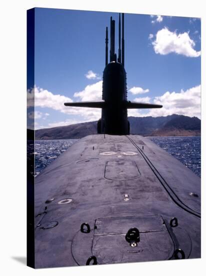 Bow and Sail View of USS Kamehameha, SSN 642, on the Surface off the Coast of Oahu, Hawaii-Stocktrek Images-Stretched Canvas