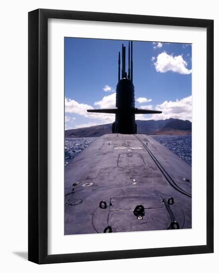 Bow and Sail View of USS Kamehameha, SSN 642, on the Surface off the Coast of Oahu, Hawaii-Stocktrek Images-Framed Photographic Print