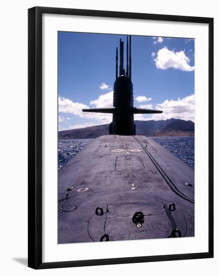 Bow and Sail View of USS Kamehameha, SSN 642, on the Surface off the Coast of Oahu, Hawaii-Stocktrek Images-Framed Photographic Print