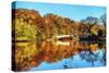 Bow Bridge Fall Scenic, Central Park, New York City-George Oze-Stretched Canvas