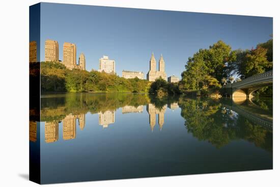 Bow Bridge, San Remo Towers, Central Park, Manhattan, New York-Rainer Mirau-Stretched Canvas