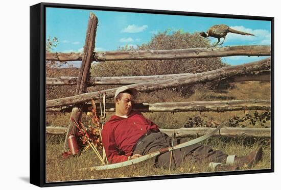 Bow Hunter Sleeping by Pheasant-null-Framed Stretched Canvas