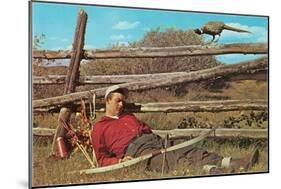 Bow Hunter Sleeping by Pheasant-null-Mounted Art Print