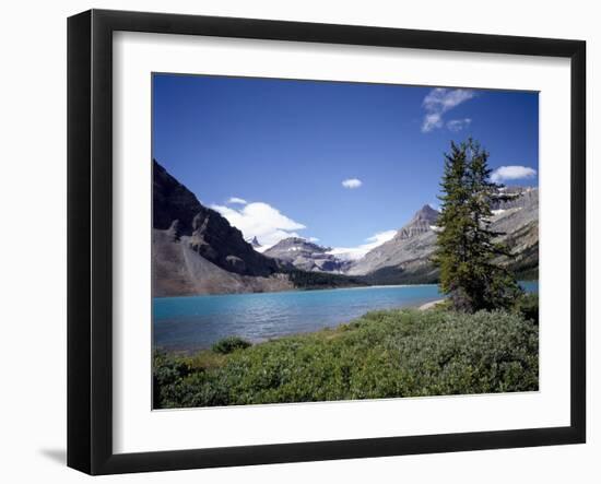 Bow Lake with Bow Glacier Behind, Icefields Parkway, Banff National Park, Alberta-Geoff Renner-Framed Photographic Print