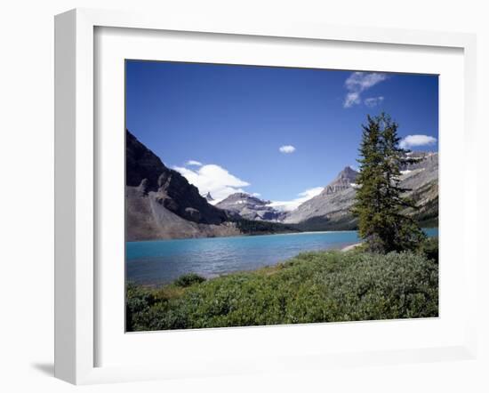 Bow Lake with Bow Glacier Behind, Icefields Parkway, Banff National Park, Alberta-Geoff Renner-Framed Photographic Print