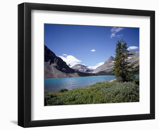 Bow Lake with Bow Glacier Behind, Icefields Parkway, Banff National Park, Alberta-Geoff Renner-Framed Photographic Print