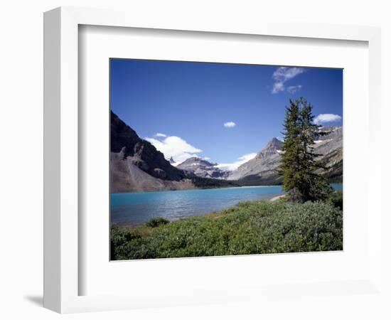 Bow Lake with Bow Glacier Behind, Icefields Parkway, Banff National Park, Alberta-Geoff Renner-Framed Photographic Print