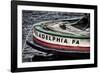 Bow Of A Tugboat, Philadelphia, PA-George Oze-Framed Photographic Print