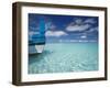 Bow of Boat in Shallow Water, Maldives, Indian Ocean-Papadopoulos Sakis-Framed Photographic Print