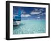 Bow of Boat in Shallow Water, Maldives, Indian Ocean-Papadopoulos Sakis-Framed Photographic Print