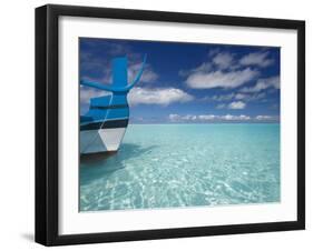 Bow of Boat in Shallow Water, Maldives, Indian Ocean-Papadopoulos Sakis-Framed Photographic Print