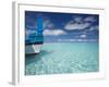 Bow of Boat in Shallow Water, Maldives, Indian Ocean-Papadopoulos Sakis-Framed Photographic Print