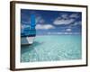 Bow of Boat in Shallow Water, Maldives, Indian Ocean-Papadopoulos Sakis-Framed Photographic Print
