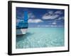 Bow of Boat in Shallow Water, Maldives, Indian Ocean-Papadopoulos Sakis-Framed Photographic Print